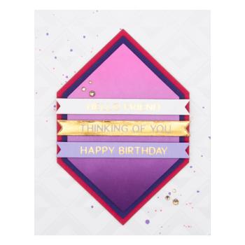 Spellbinders - Glimmer Hot Foil Plate "Hexi-Gem Sentiments"