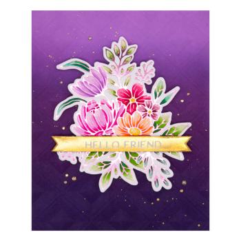 Spellbinders - Glimmer Hot Foil Plate "Hexi-Gem Blooms"