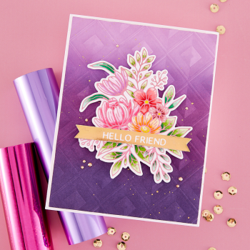 Spellbinders - Glimmer Hot Foil Plate "Hexi-Gem Blooms"