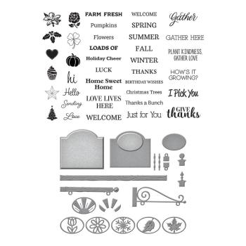 Spellbinders - Stempelset & Stanzschablone "Welcome Sign & Sentiments" Clear Stamps & Dies