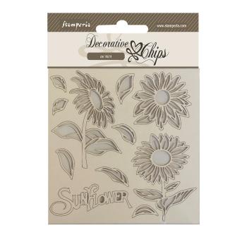 Stamperia - Holzteile 14x14 cm "Sunflower" Decorative Chips