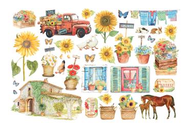 Stamperia - Stanzteile "Sunflower Art" Die Cuts Ephemera