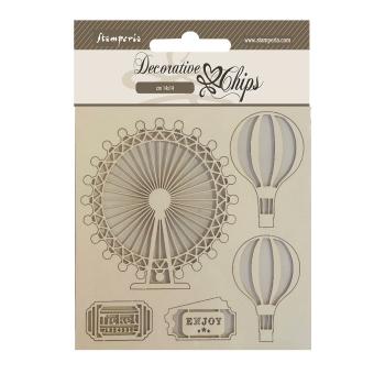 Stamperia - Holzteile 14x14 cm "Balloons" Decorative Chips