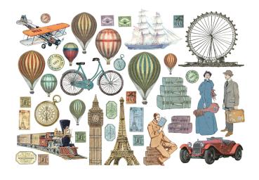 Stamperia - Stanzteile "Around the World" Die Cuts Ephemera