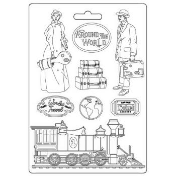 Stamperia - Gießform A5 "Train" Soft Mould 