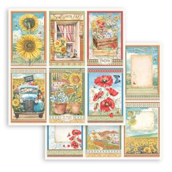 Stamperia - Designpapier "Sunflower Art" Paper Pack 8x8 Inch - 10 Bogen