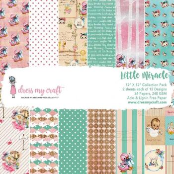 Dress My Craft - Designpapier "Little Miracle" Paper Pack 12x12 Inch - 24 Bogen