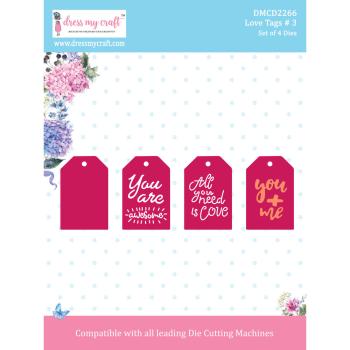 Dress My Craft - Stanzschablone "Love Tags # 3" Dies