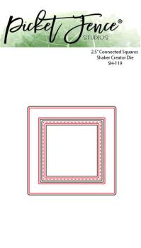 Picket Fence Studios - Stanzschablone "Connected Squares 2.5 Inch Shaker" Dies 4x6 Inch