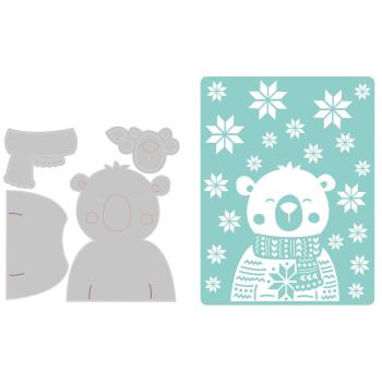 Sizzix - Stanzschablone "Cozy Bear" Thinlits Craft Dies by Lisa Jones