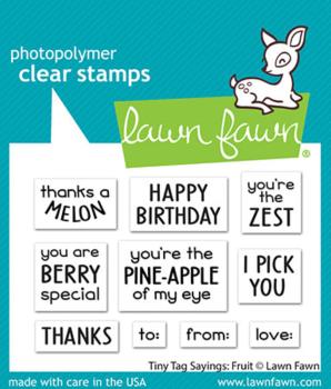 Lawn Fawn - Stempelset "Tiny Tags Sayings: Fruit" Clear Stamps