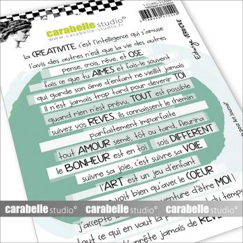 Carabelle Studio - Gummistempelset "Mini Mots Pour Art Journal " Cling Stamp