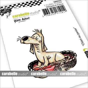 Carabelle Studio - Gummistempel "Chien au panier" Cling Stamp