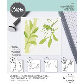 Sizzix - Schablone "Watercolor Leaves" Layered Stencil Design by Olivia Rose