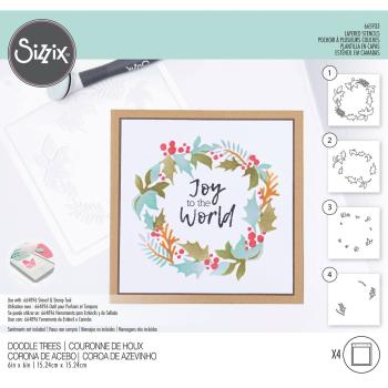 Sizzix - Schablone "Holly Wreath" Layered Stencil Design by Lisa Jones