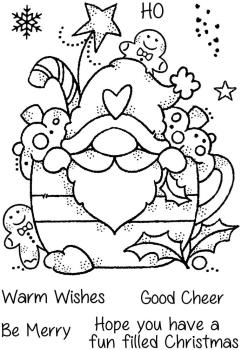 Woodware - Stempelset "Gnome Christmas Cup" Clear Stamps 