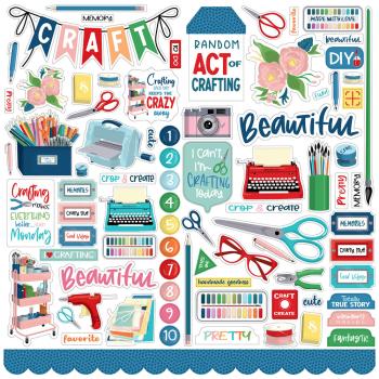 Carta Bella - Aufkleber "Happy Crafting" Element Stickers 12x12 Inch 