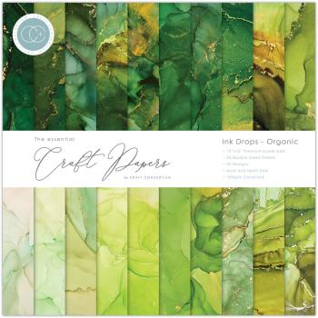 Craft Consortium - Designpapier "Ink Drops Organic" Paper Pad 12x12 Inch - 30 Bogen