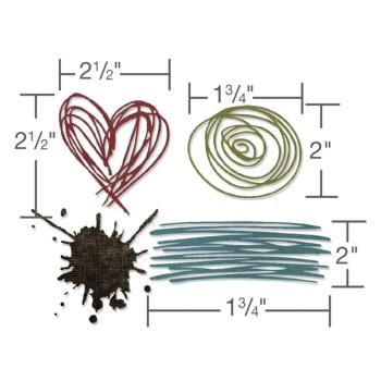 Sizzix - Stanzschablone "Scribbles & Splat" Thinlits Craft Dies by Tim Holtz