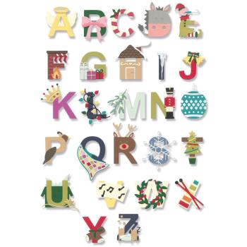 Sizzix - Stanzschablone "Christmas Alphabet" Thinlits Craft Dies by Jennifer Ogborn