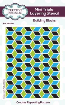 Creative Expressions - Schablone "Building Blocks" Mini Triple Lyering Stencil 4x3 Inch