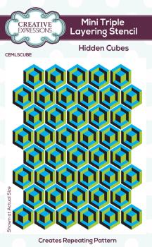 Creative Expressions - Schablone "Hidden Cubes" Mini Triple Lyering Stencil 4x3 Inch