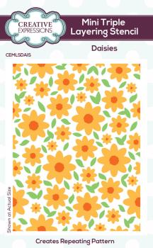 Creative Expressions - Schablone "Daisies" Mini Triple Lyering Stencil 4x3 Inch