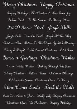 Creative Expressions - Embesllishment "Christmas Script" Wordies Sentiment Sheets 6x8 Inch