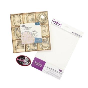 Crafters Companion - Embellishment & Stempelset "Laser Cut Frames & Stamps"