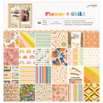 American Crafts - Designpapier "Flower Child" Paper Pack 12x12 Inch - 48 Bogen