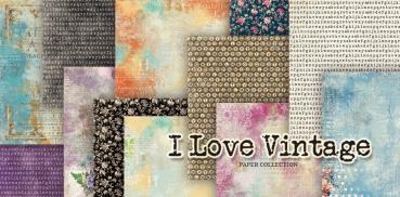 Craft & You Design - Designpapier "I Love Vintage" Paper Pad 12x12 Inch - 12 Bogen