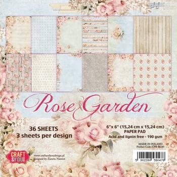 Craft & You Design - Designpapier "Rose Garden" Paper Pad 6x6 Inch - 36 Bogen