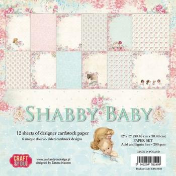 Craft & You Design - Designpapier "Shabby Baby" Paper Pad 12x12 Inch - 12 Bogen