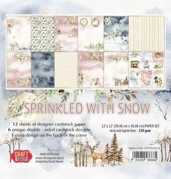 Craft & You Design - Designpapier "Sprinkled With Snow" Paper Pad 12x12 Inch - 12 Bogen