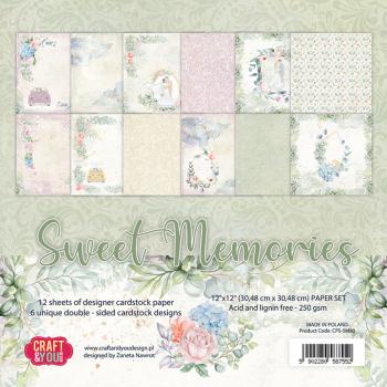 Craft & You Design - Designpapier "Sweet Memories" Paper Pad 12x12 Inch - 12 Bogen