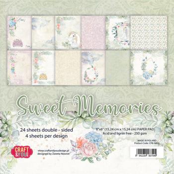 Craft & You Design - Designpapier "Sweet Memories" Paper Pad 6x6 Inch - 24 Bogen