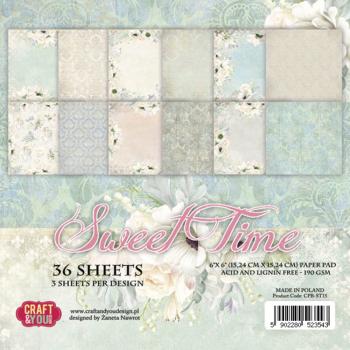 Craft & You Design - Designpapier "Sweet Time" Paper Pad 6x6 Inch - 36 Bogen