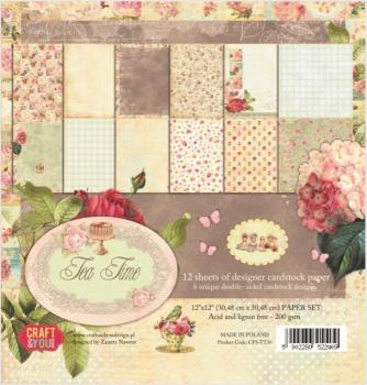 Craft & You Design - Designpapier "Tea Time" Paper Pad 12x12 Inch - 12 Bogen