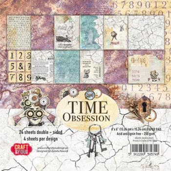 Craft & You Design - Designpapier "Time Obsession" Paper Pad 6x6 Inch - 24 Bogen