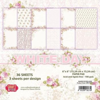 Craft & You Design - Designpapier "White Day" Paper Pad 6x6 Inch - 36 Bogen