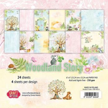 Craft & You Design - Designpapier "Woodland Story" Paper Pad 6x6 Inch - 24 Bogen