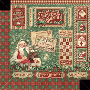 Graphic 45 - Designpapier "Letter to Santa" Collection Pack 12x12 Inch - 16 Bogen