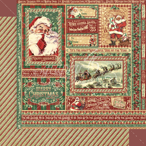 Graphic 45 - Designpapier "Letter to Santa" Collection Pack 12x12 Inch - 16 Bogen