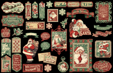 Graphic 45 - Stanzteile "Letters to Santa" Ephemera