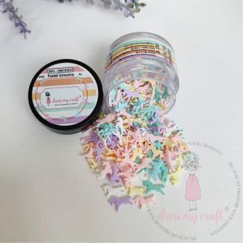 Dress My Craft - Streuteile "Pastel Unicorns" Shaker Slices 8g