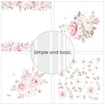 Simple and Basic - Designpapier "Silent Rose" Paper Pack 12x12 Inch - 8 Bogen 