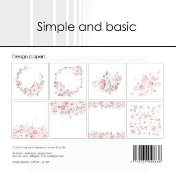 Simple and Basic - Designpapier "Silent Rose" Paper Pack 6x6 Inch - 24 Bogen 