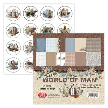 Craft & You Design - Designpapier "World of Man" Paper Pad 6x6 Inch - 24 Bogen