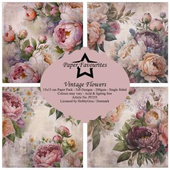 Paper Favourites - Designpapier "Vintage Flowers" Paper Pack 6x6 Inch - 24 Bogen