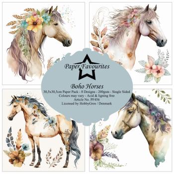 Paper Favourites - Designpapier "Boho Horses" Paper Pack 12x12 Inch 8 Bogen